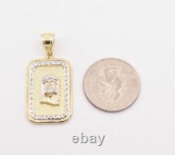 1 1/2 Jesus Head Medallion Diamond Cut Pendant Real 10K Yellow White Gold