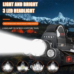 1-50X Super Bright Waterproof Head Torch Headlight LED USB Rechargeable Headlamp