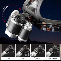 1-50X Super Bright Waterproof Head Torch Headlight LED USB Rechargeable Headlamp