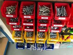 1,830 PIECE M8, M10, & M12 NUT + BOLT + WASHER WORKSHOP ASSORTMENT Plastic Bins