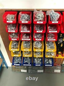 1,830 PIECE M8, M10, & M12 NUT + BOLT + WASHER WORKSHOP ASSORTMENT Plastic Bins