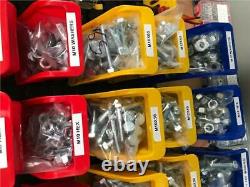 1,830 PIECE M8, M10, & M12 NUT + BOLT + WASHER WORKSHOP ASSORTMENT Plastic Bins