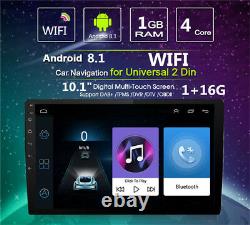 10.1 Thin Pad Touch Car Android 8.1 Stereo Radio 2DIN Head GPS Wifi Blueteeth