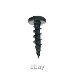 100 PACK #10 x 3/4 Coarse Deep Thread Pan Head Screws Black Phosphate Wood Mdf