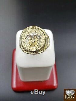 10k Gold Ring Medusa Head Size 11 Real Solid 10k Yellow Gold Men's Ring Band