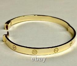 10k Solid Yellow Gold Nail Head LOVE Design Bangle/Bracelet 6mm 24 grams 7 Inch