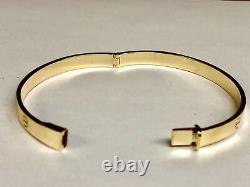 10k Solid Yellow Gold Nail Head LOVE Design Bangle/Bracelet 6mm 24 grams 7 Inch