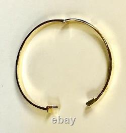 10k Solid Yellow Gold Nail Head LOVE Design Bangle/Bracelet 6mm 24 grams 7 Inch