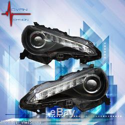 12-15 WINJET Scion FRS GT 86 DRL JDM Style LED Headlights Black Head Lamps SET