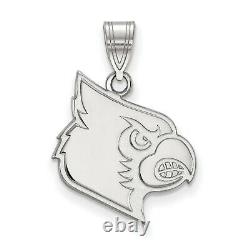 14k White Gold University of Louisville Cardinals School Mascot Head Pendant