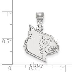 14k White Gold University of Louisville Cardinals School Mascot Head Pendant