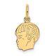 14k Yellow Gold. 013 Depth Engravable Boy Head Charm Pendant For Womens 0.41g