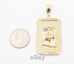 2 1/2 Jesus Head Medallion Diamond Cut Pendant Real 10K Yellow White Gold