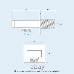 2 Dial 2 Way Square Concealed Thermostatic Mixer Valve Hand Held Shower Head