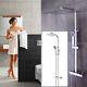 2 Head Square Shower Mixer Thermostatic Valve 400mm With Handshower Set Home Gym