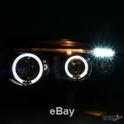 2001-2003 BMW E53 X5 Dual Halo LED Projector Headlights Black Head Lamps Pair