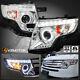 2007-2010 Ford Edge Euro Clear Led Drl Halo Projector Headlights Head Lamps Pair