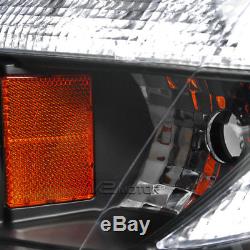 2007-2010 Ford Edge SUV Black LED Halo Rim Projector Headlights Head Lamps Pair