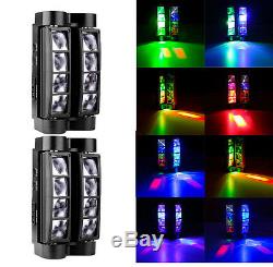2PC 80W 8-LEDs RGBW LED Stage Spider Moving Lights Lighting Head DMX Disco Party