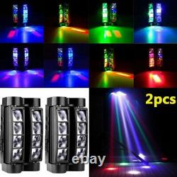 2PCS RGBW 8 LED Spider Moving Head Beam Stage Lighting DMX Disco Party DJ Light