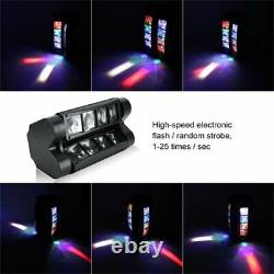 2PCS RGBW 8 LED Spider Moving Head Beam Stage Lighting DMX Disco Party DJ Light
