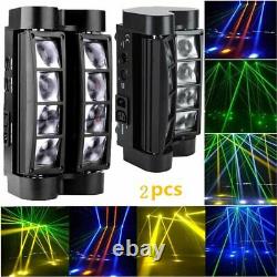 2PCS RGBW 8 LED Spider Moving Head Beam Stage Lighting DMX Disco Party DJ Light