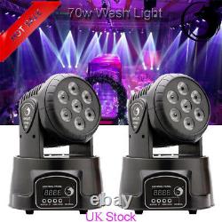 2PCS U`King Stage Light 7 LED Wash Moving Head Disco Light DMX DJ Party Club UK