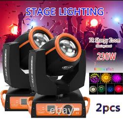 2X 7R 230W Beam Sharpy Moving Head Light, 17 Gobos RGBW Stage Lights DMX 16CH