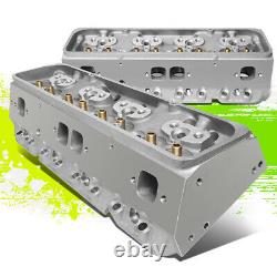 2x Aluminum Bare Straight Plug Cylinder Head for Small Block Chevy SBC 302 350