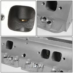 2x Aluminum Bare Straight Plug Cylinder Head for Small Block Chevy SBC 302 350