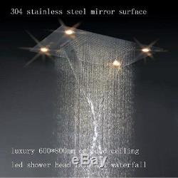 31 Large Rain LED Shower Head Double Waterfall Shower by Cascada Showers