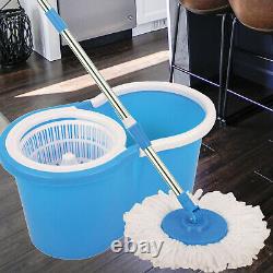 360 Degree Spinning Mop Bucket Home Cleaner Cleaning With Two Spin Mop Heads