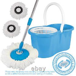 360 Degree Spinning Mop Bucket Home Cleaner Cleaning With Two Spin Mop Heads