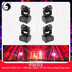 4PCS 50W RGBW LED Beam Moving Head Stage Lighting DMX512 DJ Disco Party Light