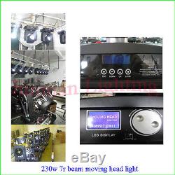 4pcs 230W 7R Sharpy Beam Moving Head Light DMX DJ LightFlight Case Free Shipping