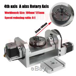 4th A Axis Rotary Axis Table CNC Dividing Head 3 Jaw 100mm Chuck for CNC Milling