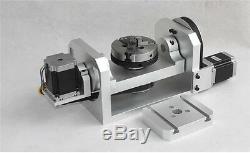 4th A Axis Rotary Axis Table CNC Dividing Head 3 Jaw 100mm Chuck for CNC Milling