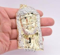 5 Huge Men's Diamond Cut Jesus Head Charm Pendant Real 10K Yellow White Gold