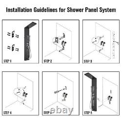 5 In 1 Shower Column Tower Panel With Twin Heads Resort Tub Spout Body Jets