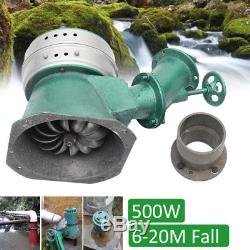 500W Micro Hydro Water Turbine Generator Turgo Wheel 6-20M Head Fall Copper Core