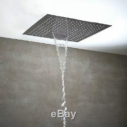 500mm Square Luxury Ceiling Mounted Shower Head & Waterfall (3 Settings)