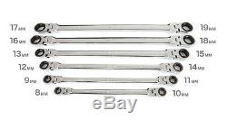 6-pc. Extra Long Flex-Head Ratcheting Box End Wrench Set (mm) TEKTON WRN77164