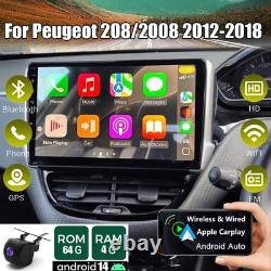 64G Android Carplay Head unit For 2012-2018 Peugeot 208/2008 Car Stereo GPS RDS