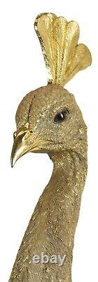 68cm Female Peacock/peahen Head Wall Hanging Gold Peafowl Bird Animal Polystone