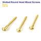 6mm (6mmØ) Slotted Round Dome Head Wood Screws Brass Din 96