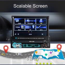 7 Single 1 DIN Car GPS MP5 Player Radio Stereo Touch Head Unit Sat NAV + Camera