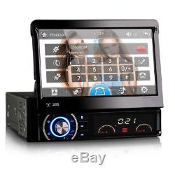7 Single DIN DAB Radio Head Unit GPS Sat Nav Bluetooth Flip-Out CD DVD Stereo