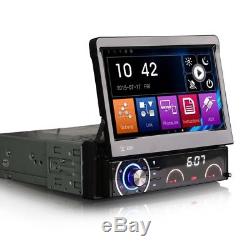 7 Single DIN DAB Radio Head Unit GPS Sat Nav Bluetooth Flip-Out CD DVD Stereo