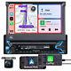7'' Single Din Car Stereo Flip Out Head Unit Android Apple Carplay Touch Radio