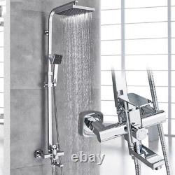 8 Rain Shower Head Bathroom faucet Set Tub Spout 3 Way Water Mixing Tap Chrome